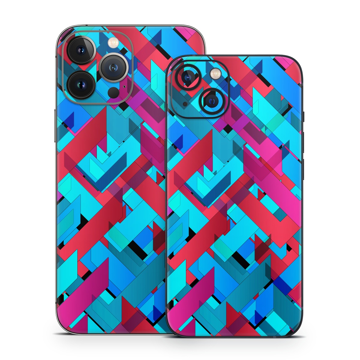 iPhone 13 Series Skin design of Pattern, Turquoise, Line, Teal, Magenta, Design, Textile, Symmetry, Colorfulness, with blue, red, purple, black colors