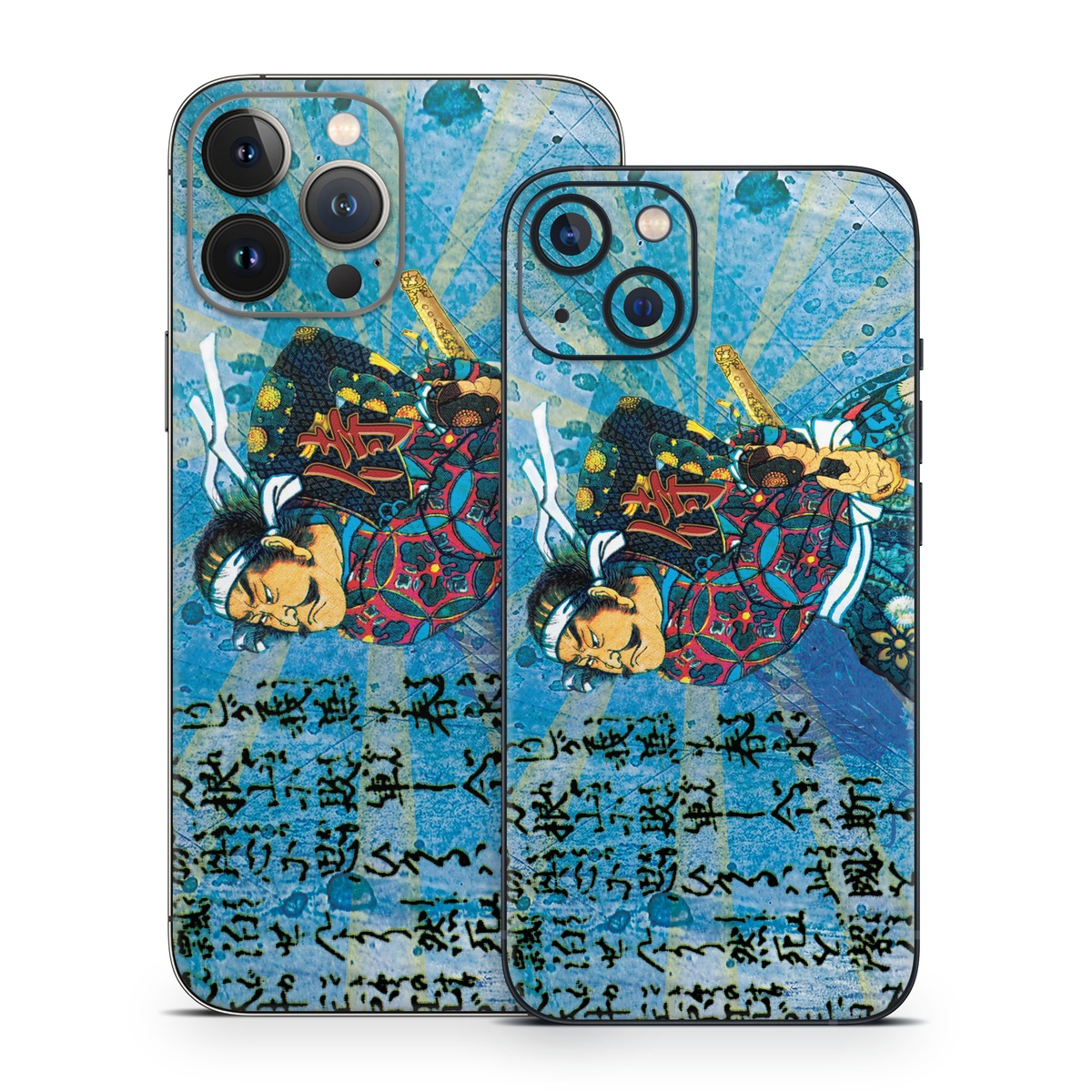 iPhone 13 Series Skin design of Art, Illustration, Painting, with blue, black, gray, green, red colors