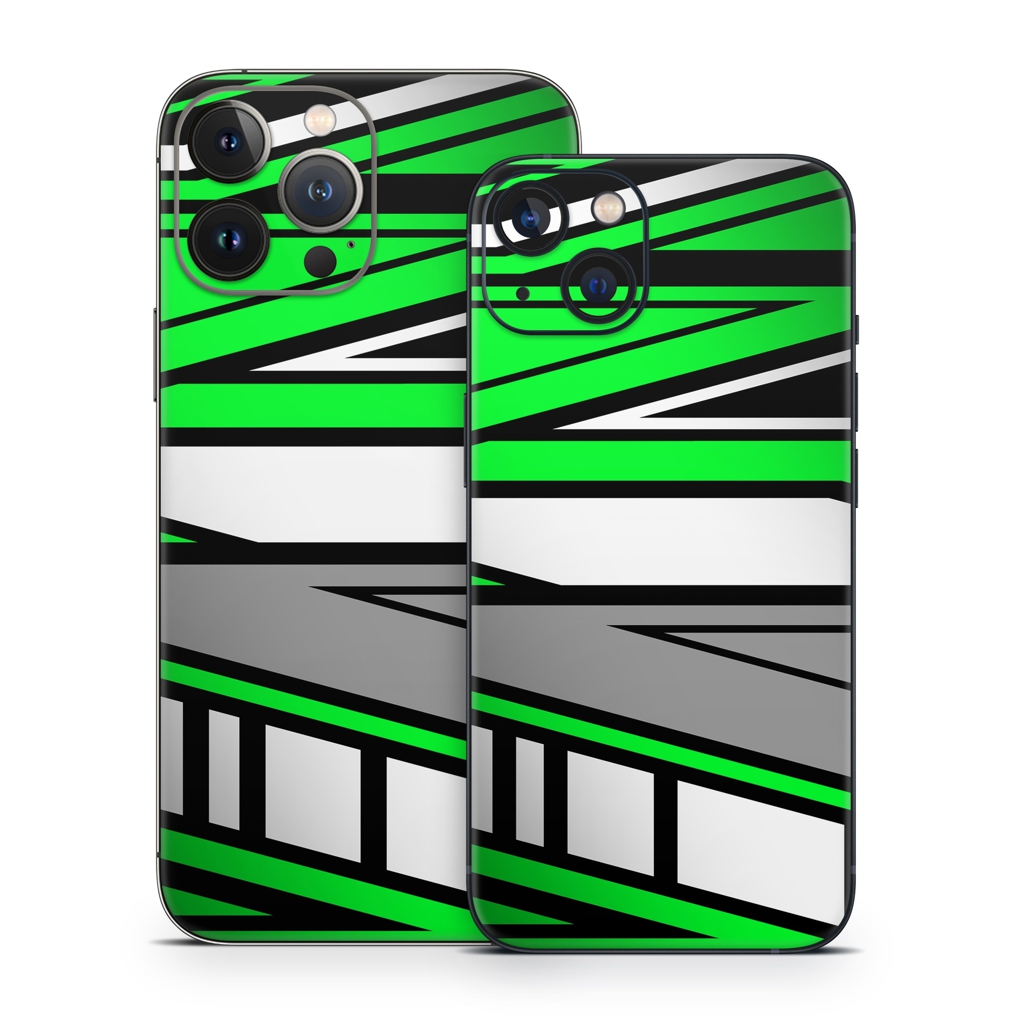 iPhone 13 Series Skin design of Colorfulness, Green, Rectangle, Slope, Font, Line, Material property, Parallel, Tints and shades, Graphics, with black, green, white, gray colors