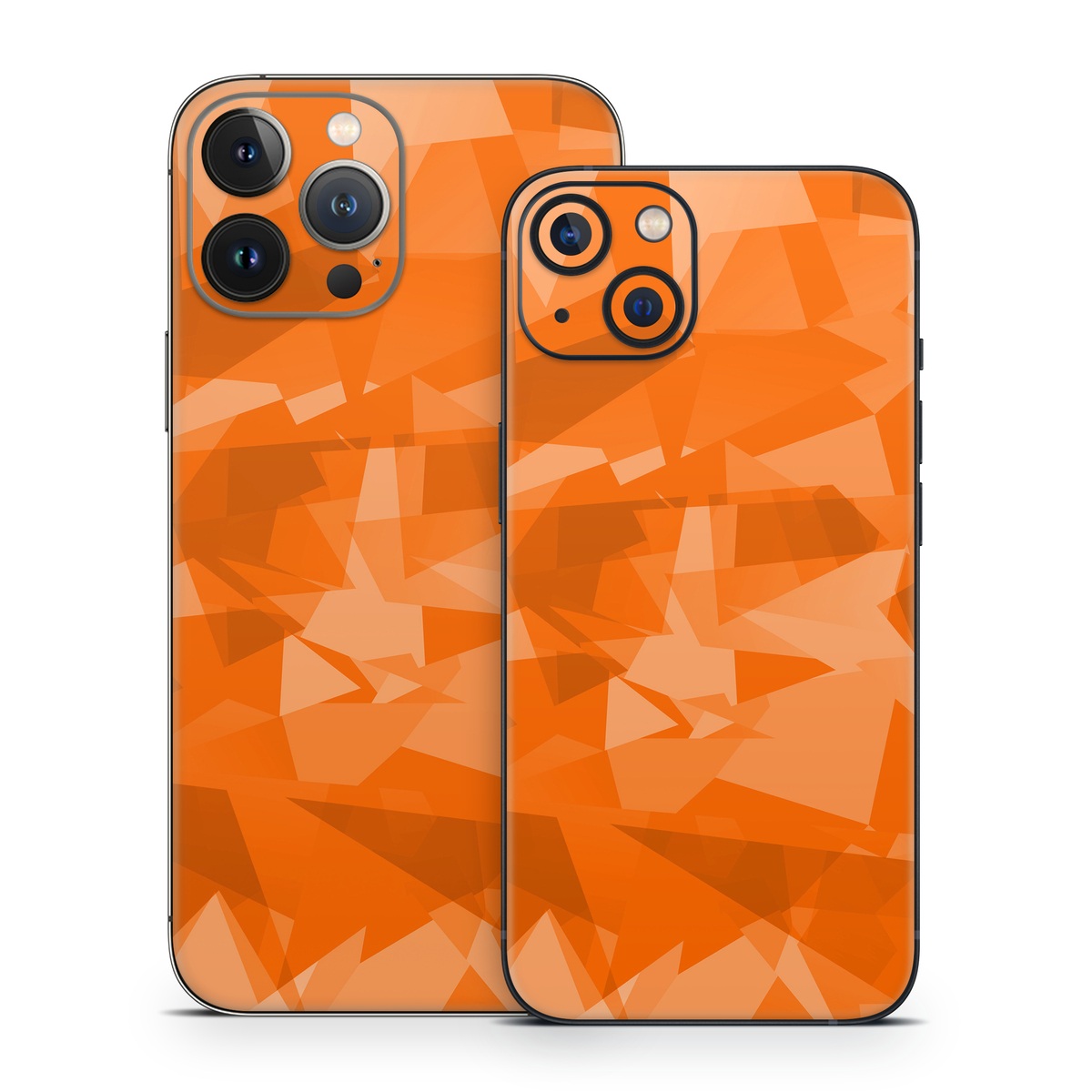 iPhone 13 Series Skin design of Orange, Pattern, Peach, Line, Design, Triangle, with orange colors