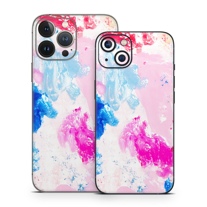 iPhone 13 Series Skin design of Art Paint, Watercolor painting, Pink, Visual arts, Paint, Painting, Drawing, Acrylic paint, Stain, Child art, with pink, blue, white, purple, red colors