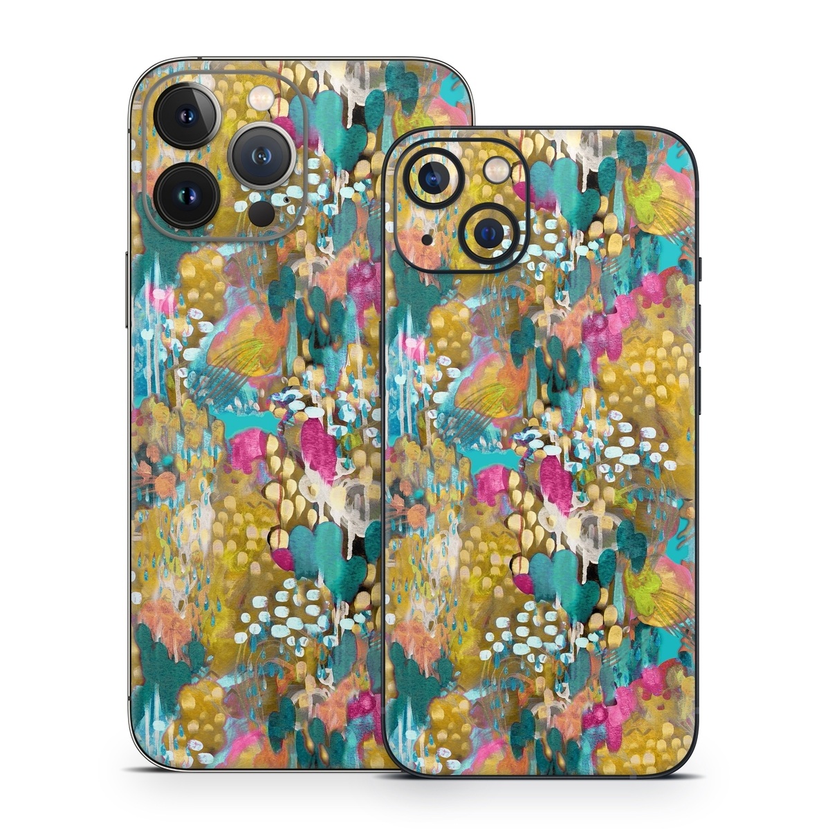 iPhone 13 Series Skin design of Pattern, Textile, Design, Art, Visual arts, Wildflower, with green, gray, blue, black, red colors