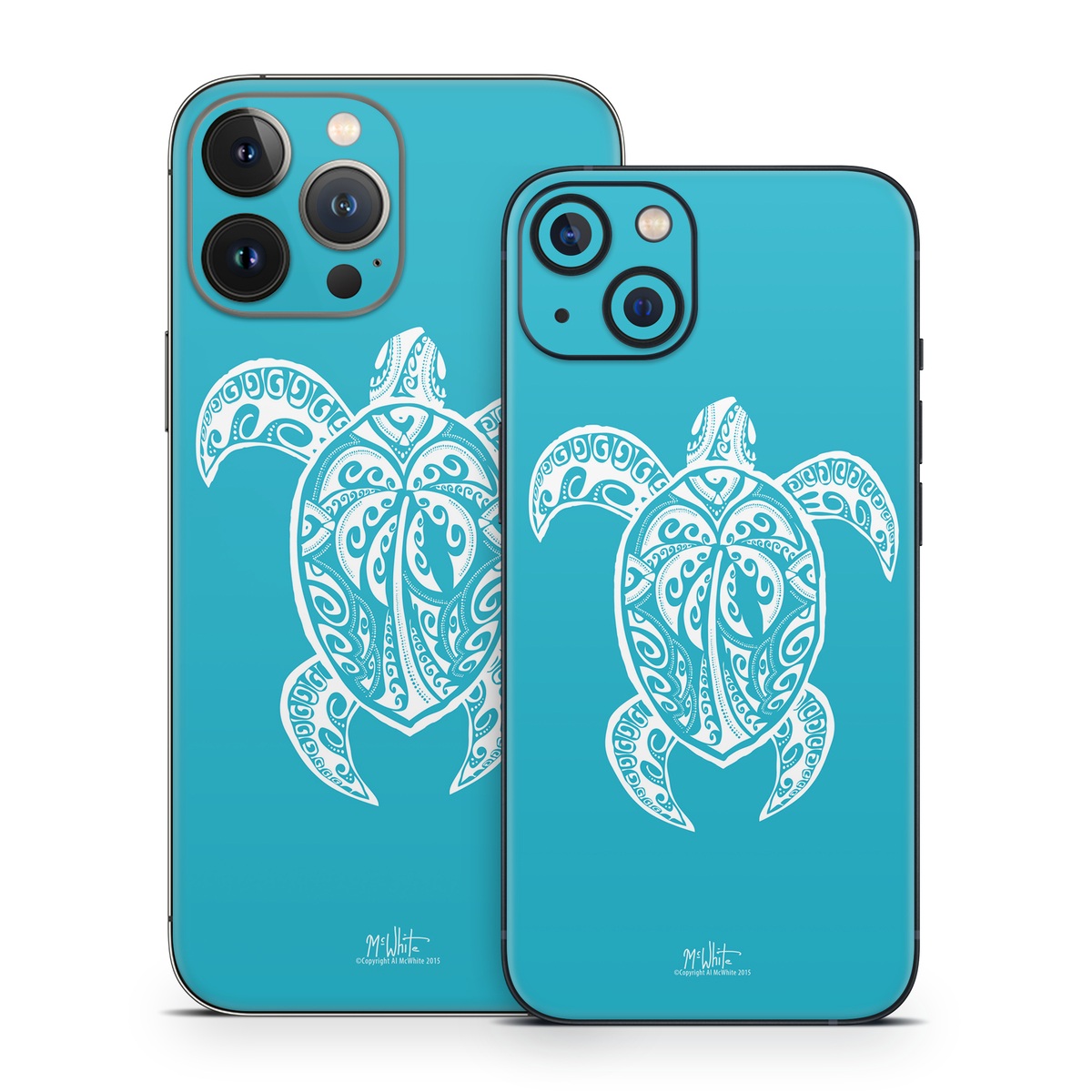 iPhone 13 Series Skin design of Sea turtle, Turtle, Green sea turtle, Reptile, Illustration, with blue, white colors