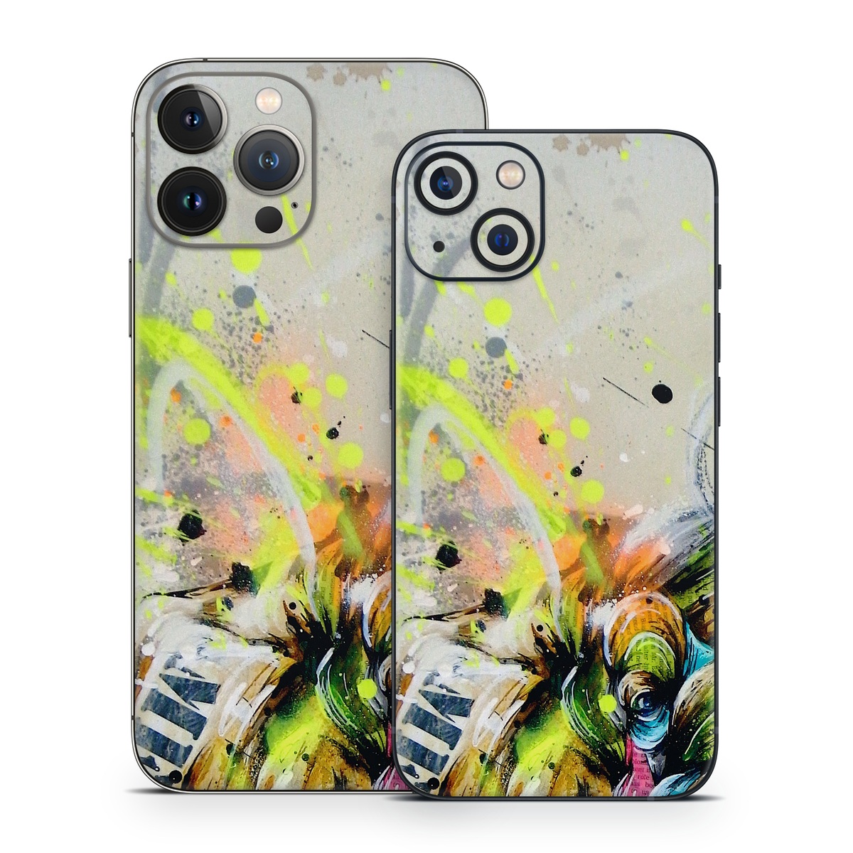 iPhone 13 Series Skin design of Watercolor paint, Graphic design, Illustration, Acrylic paint, Art, Modern art, Painting, Visual arts, Paint, Graphics, with gray, black, green, red, blue colors