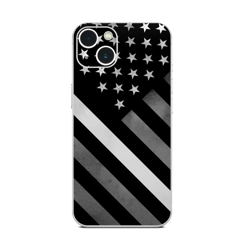 iPhone 13 Series Skin design of Black, Black-and-white, Pattern, Monochrome Photography, Line, Flag Of The United States, Monochrome, Flag, Design, Font, Photography, Style, Parallel, with black, white, gray colors