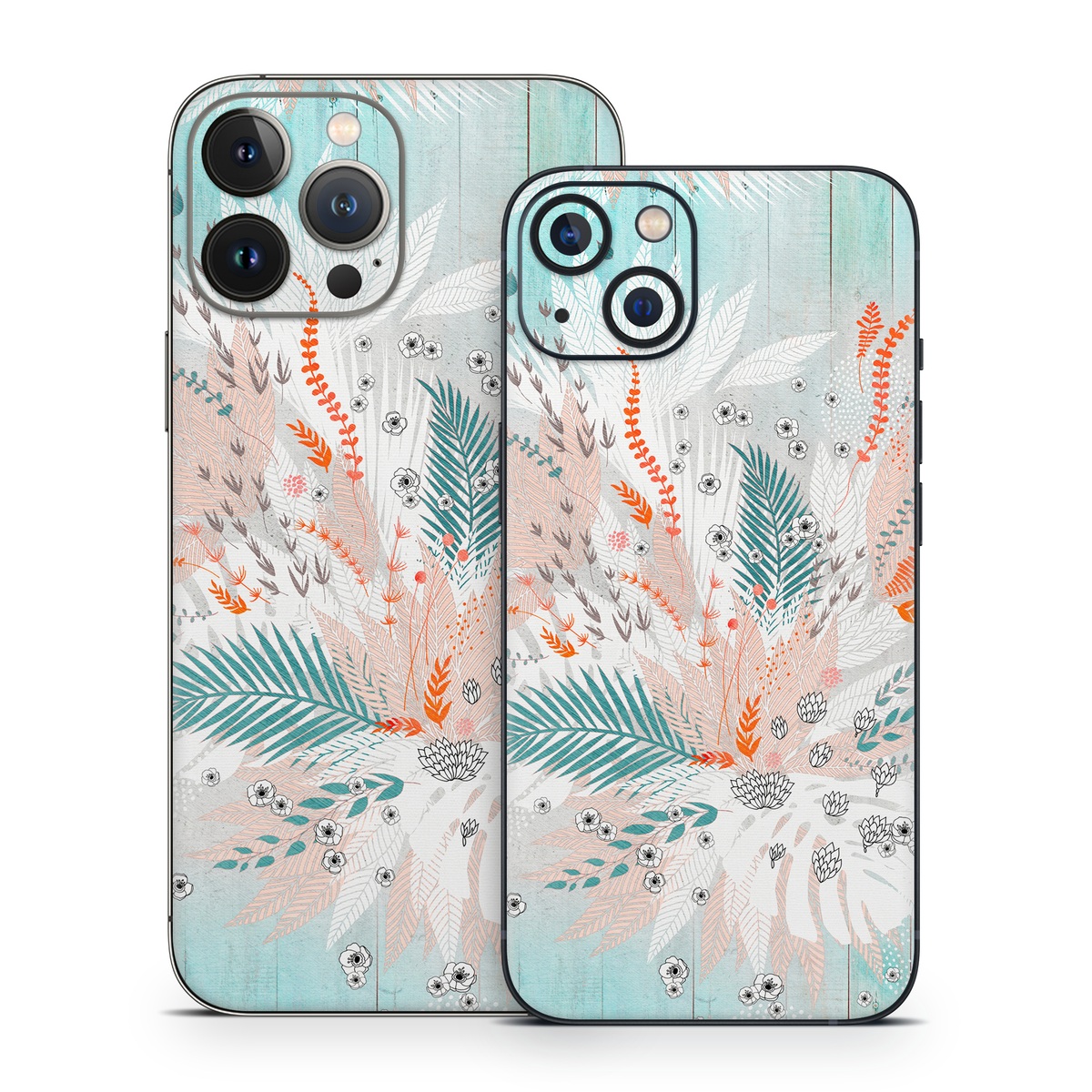 iPhone 13 Series Skin design of Aqua, Turquoise, Graphic design, Line, Teal, Illustration, Watercolor paint, Design, Tree, Pattern, with blue, red, orange, white, gray colors