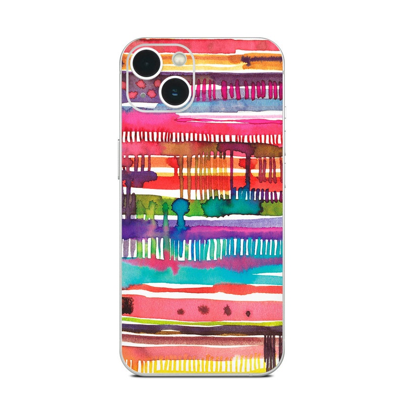 iPhone 13 Series Skin design of Textile, Art, Magenta, Hair accessory, with white, red, orange, yellow, green, blue, purple, brown, pink colors