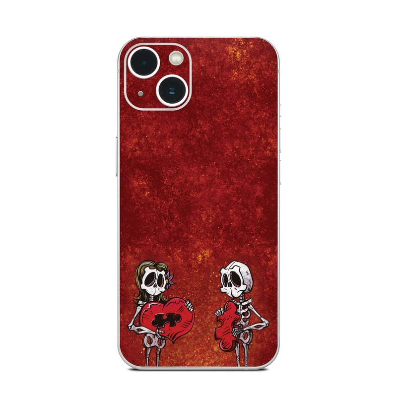 iPhone 13 Series Skin design of Font, Tints and shades, Bone, Art, Skull, Pattern, Creative arts, Carmine, Visual arts, Rectangle, with white, black, gray, brown, red, yellow, orange colors