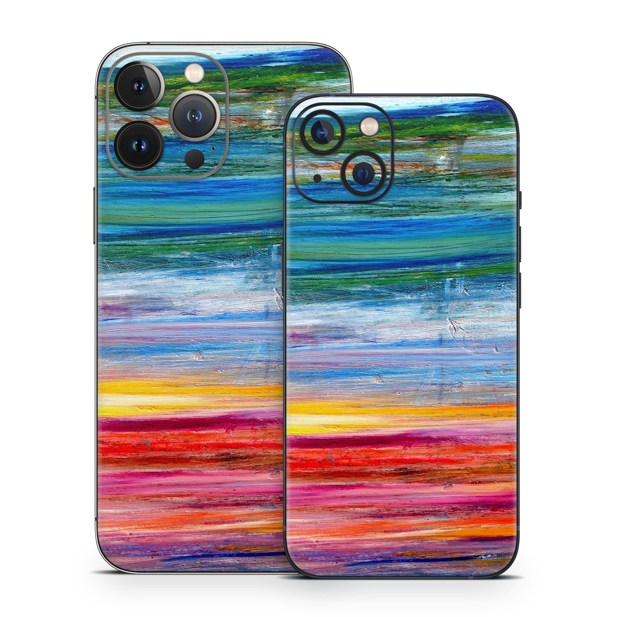 iPhone 13 Series Skin design of Sky, Painting, Acrylic paint, Modern art, Watercolor paint, Art, Horizon, Paint, Visual arts, Wave, with gray, blue, red, black, pink colors