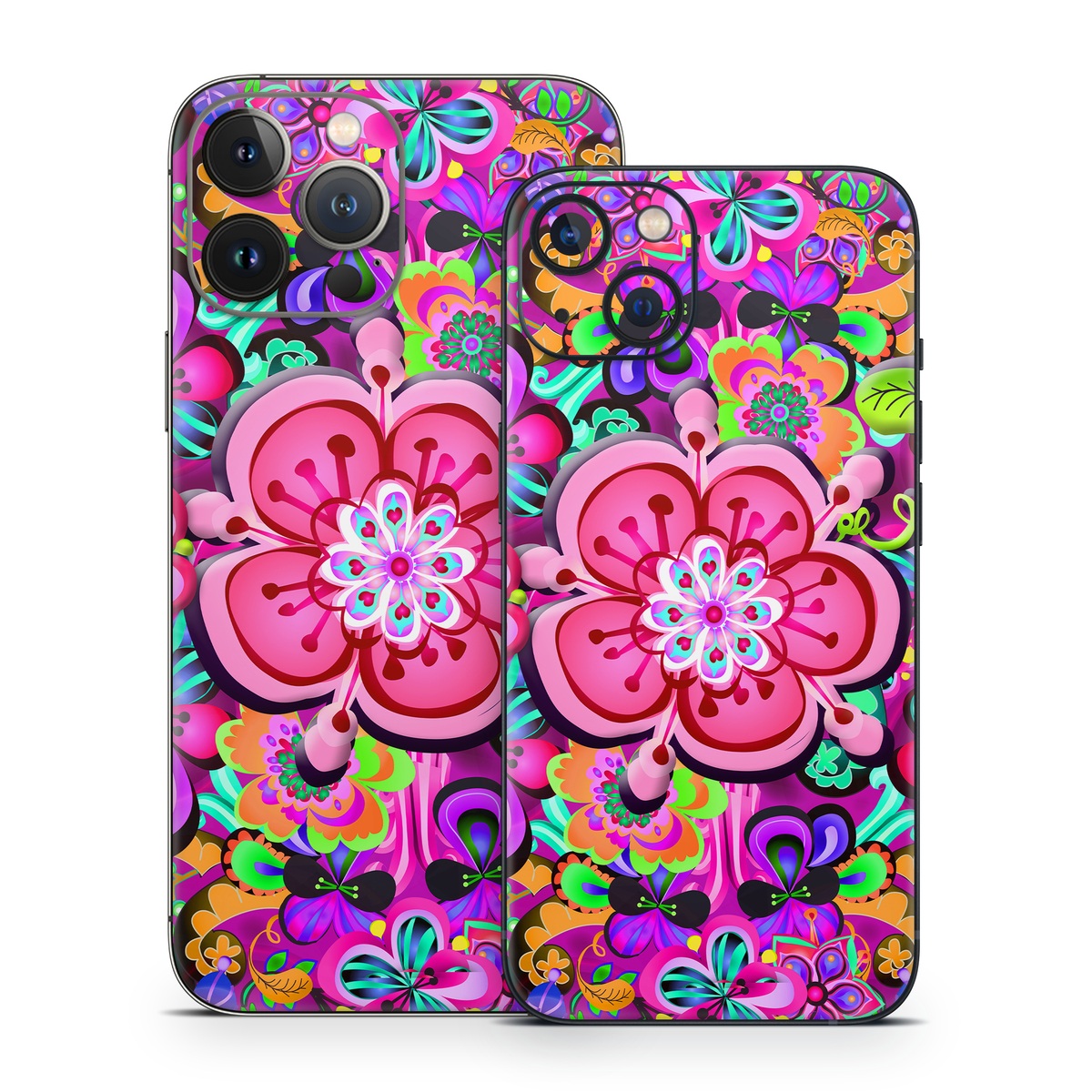 iPhone 13 Series Skin design of Pattern, Pink, Design, Textile, Magenta, Art, Visual arts, Paisley, with purple, black, red, gray, blue colors