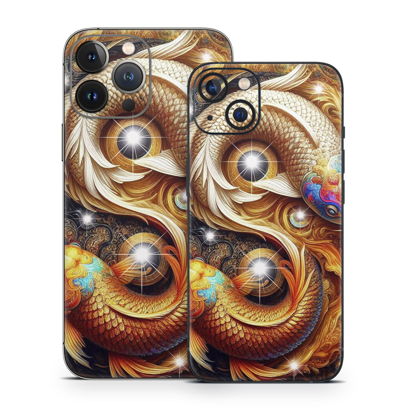 iPhone 13 Series Skin design of Fractal art, Graphic design, Design, Fictional character, Graphics, Mythical creature, Modern art, Scaled reptiles, Mythology, Serpent, with red, orange, yellow, brown, blue, green, white, black colors