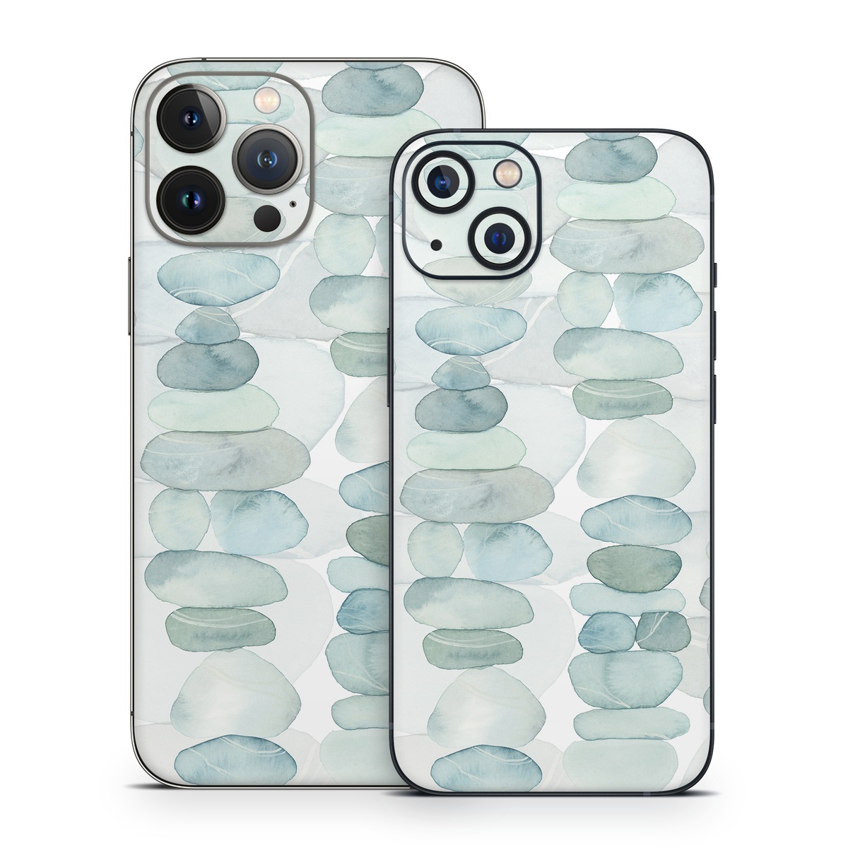 iPhone 13 Series Skin design of Aqua, Turquoise, Circle, Pattern, Transparent material, Glass, with white, blue colors