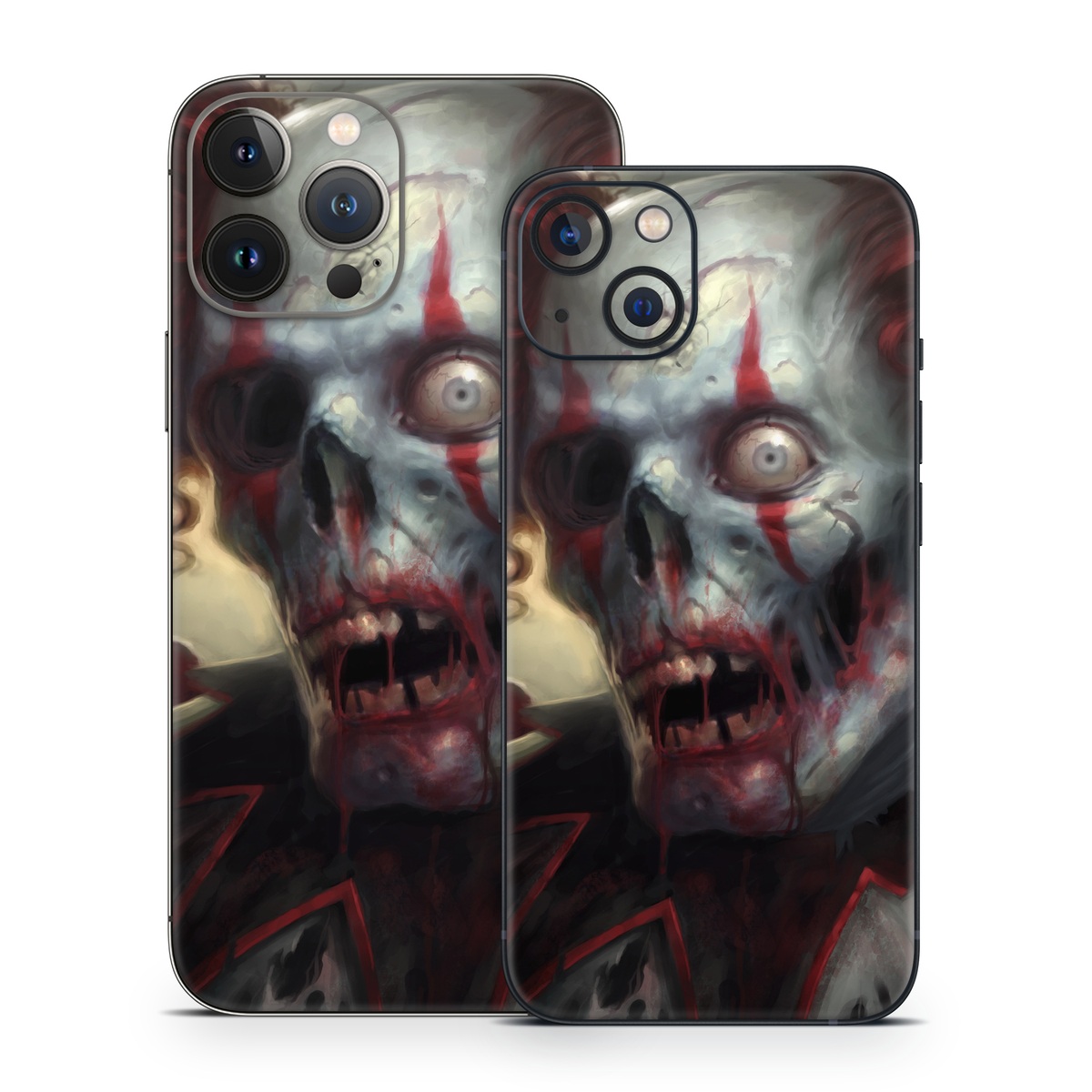 iPhone 13 Series Skin design of Illustration, Fictional character, Fiction, Supervillain, Demon, Art, Zombie, Ghost, Supernatural creature, Flesh, with black, gray, green, red colors