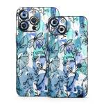 Blue Ink Floral iPhone 14 Series Skin