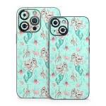 Merkittens with Pearls Aqua iPhone 14 Series Skin