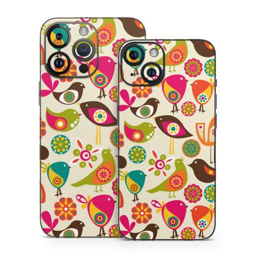 Bird Flowers iPhone 14 Series Skin