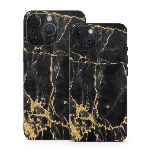 Black Gold Marble iPhone 14 Series Skin
