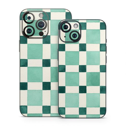 Checker Mosaic Green iPhone 14 Series Skin