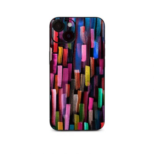 Colorful Brushstrokes Black iPhone 14 Series Skin