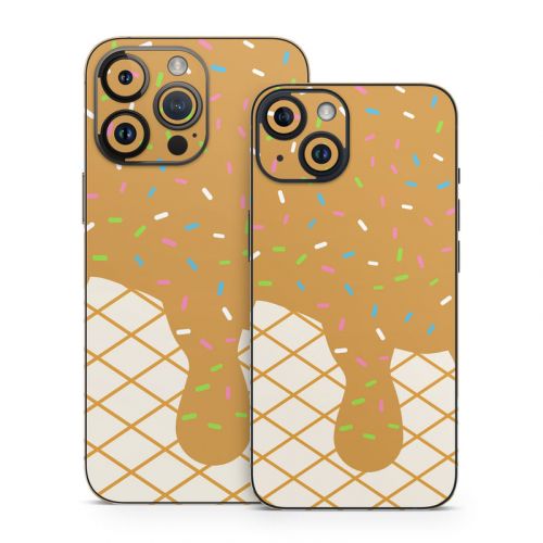 Caramel Ice Cream Drip iPhone 14 Series Skin