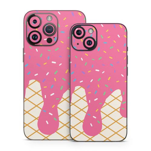Strawberry Ice Cream Drip iPhone 14 Series Skin
