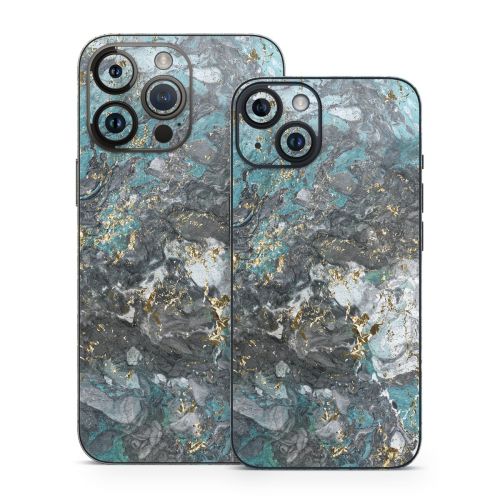 Gilded Glacier Marble iPhone 14 Skin