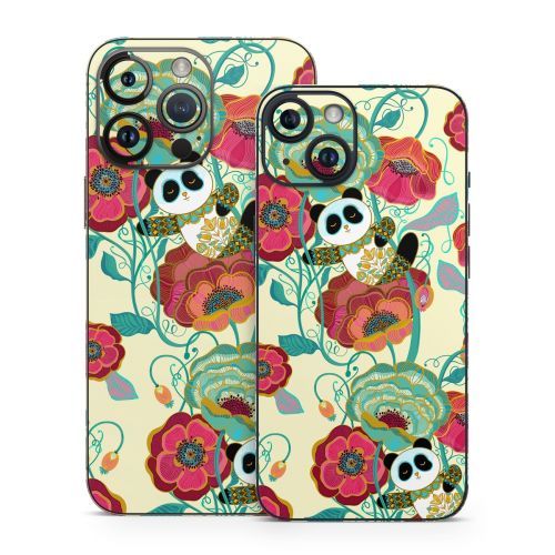Panda Flowers iPhone 14 Series Skin