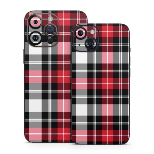 Red Plaid iPhone 14 Series Skin