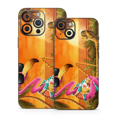 Sunset Flamingo iPhone 14 Series Skin