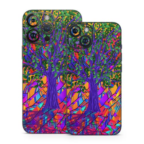 Stained Glass Tree iPhone 14 Series Skin