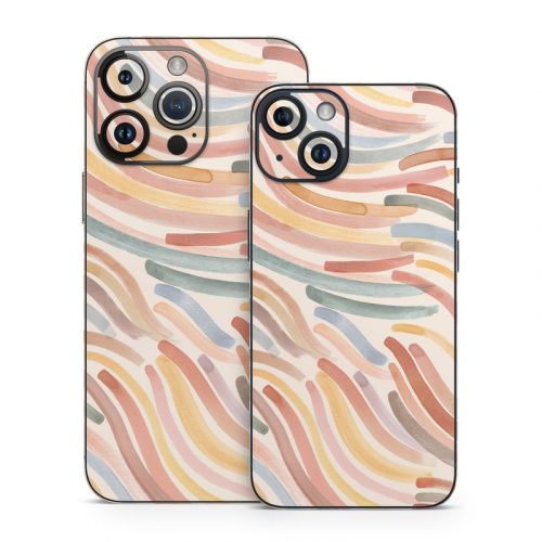 Terracotta Brushstroke Waves iPhone 14 Series Skin