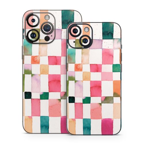 Watercolor Squares iPhone 14 Series Skin