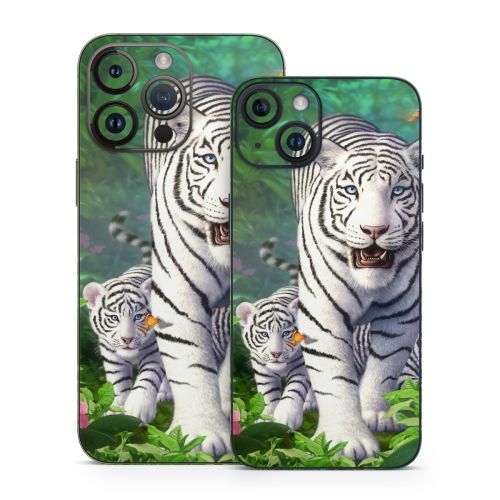White Tigers iPhone 14 Series Skin