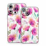Abstract Pink Poppies iPhone 15 Series Skin