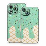 Mint Chocolate Chip Ice Cream Drip iPhone 15 Series Skin