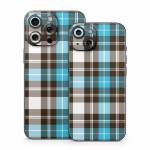 Turquoise Plaid iPhone 15 Series Skin