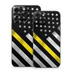 Thin Yellow Line Hero iPhone 15 Series Skin
