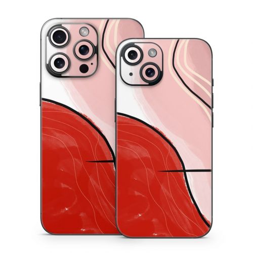 Abstract Red iPhone 15 Series Skin