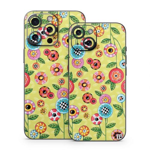 Button Flowers iPhone 15 Series Skin