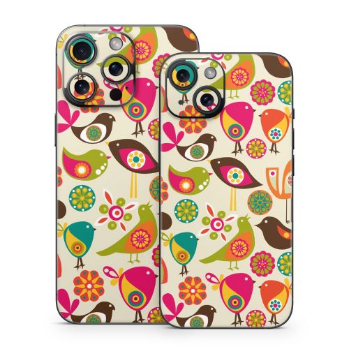 Bird Flowers iPhone 15 Series Skin