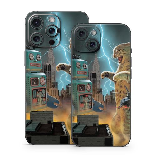Catzilla Vs Robot iPhone 15 Series Skin