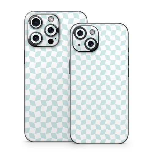 Checker Light Blue iPhone 15 Series Skin