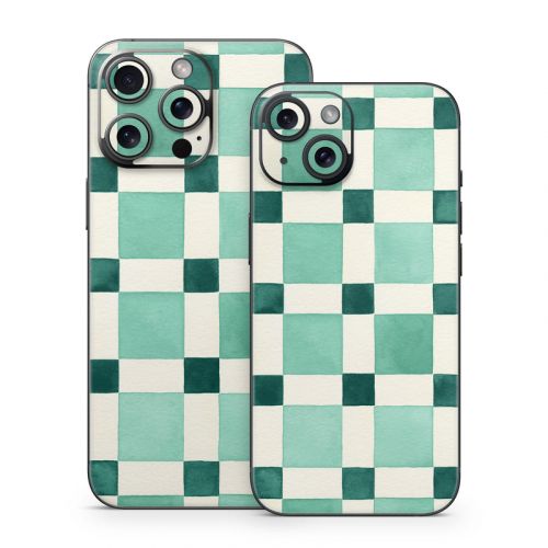 Checker Mosaic Green iPhone 15 Series Skin