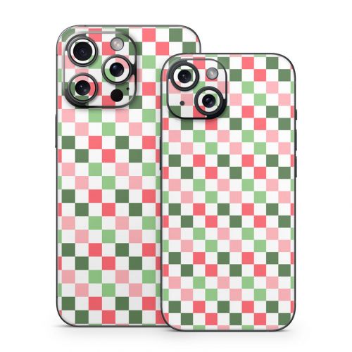 Christmas Checkers iPhone 15 Series Skin