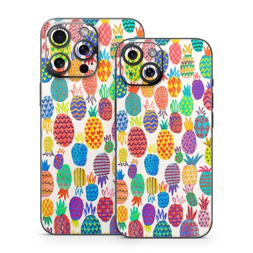 Colorful Pineapples iPhone 15 Series Skin