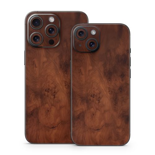 Dark Burlwood iPhone 15 Series Skin