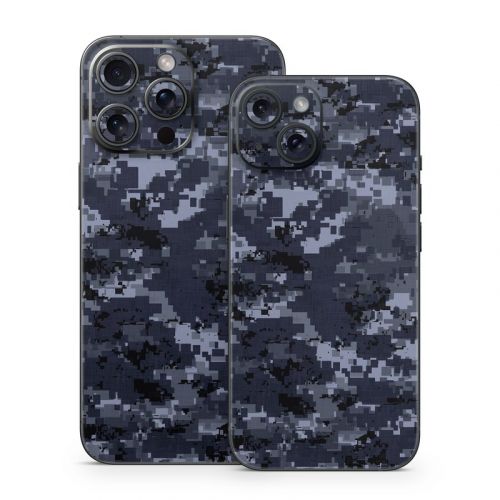 Digital Navy Camo iPhone 15 Series Skin