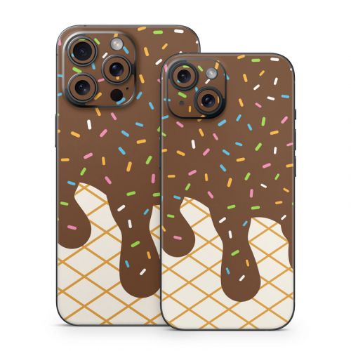 Chocolate Ice Cream Drip iPhone 15 Series Skin