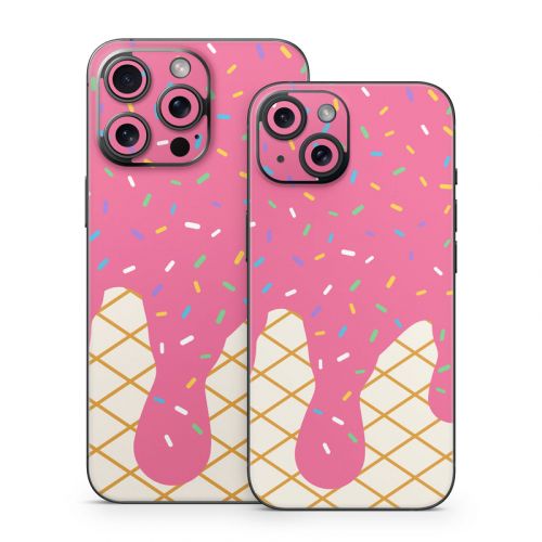 Strawberry Ice Cream Drip iPhone 15 Series Skin