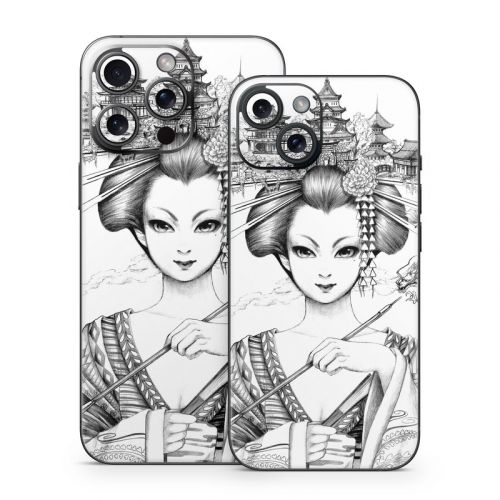 Geisha Sketch iPhone 15 Series Skin